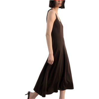 Mango Sleeveless Midi Dress in Brown at Nordstrom, Size 10
