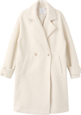 Mango Lapels Boucl&eacute; Coat in Ecru at Nordstrom, Size Medium