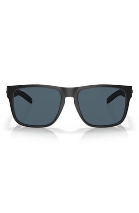 Costa Spearo 56mm Polarized Square Sunglasses in 01 Blackout /Gray 580P at Nordstrom