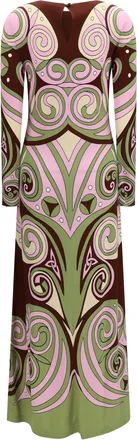 La DoubleJ Kells Swirl Placed Print Dress - Brown