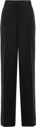 Michael Kors Pantalon &agrave; jambe large taille haute - Dames - Wijde Broeken - Zwart - S - Polyester - Broeken