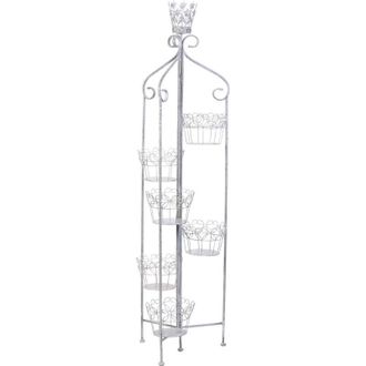 Wanderlust Deco Wanderlust Deco - Soporte Macetero De Metal Para 6 Macetas 30.48x25.4x188.6h Cm