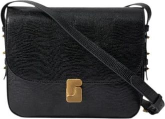 SOEUR Lizard Embossed Maxi Tas - Zwart - Dames - Schoudertassen - Zwart - ONE Size - Katoen - Tassen