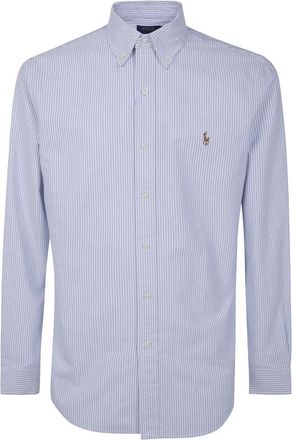 Polo Ralph Lauren Lange Mouw Sportshirt - Heren - Casual Overhemden - Blauw - M - Overhemden