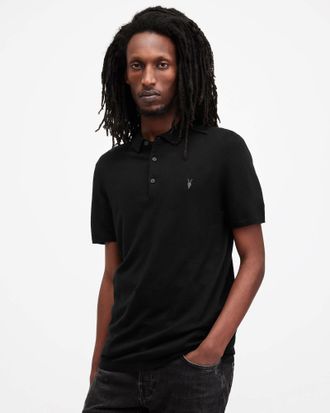 AllSaints Mode Merino Short Sleeve Polo Shirt