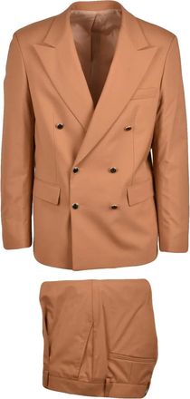 Mars&eacute;m Gold Virgin Wool Polyester Elastane Men Suit