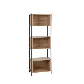 Klast Estanter&iacute;a alta efecto madera y metal negro 60x180 cm