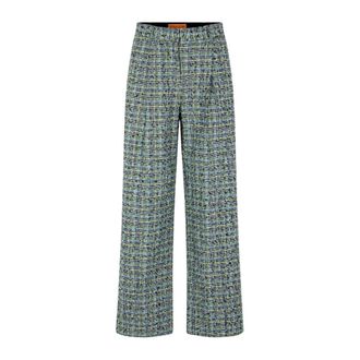 Stine Goya Elegant Wide-Leg Plaid Trousers