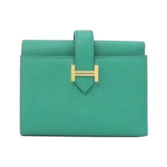 Herm&egrave;s Green Epsom Leather Wallet (Tri-Fold) (Pre-Owned)