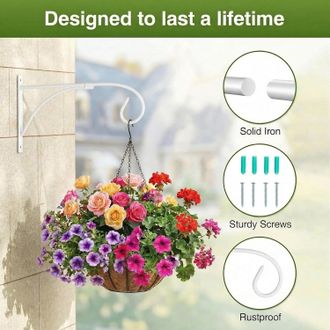 OEM Supporti Bianchi Per Vasi Sospesi, Ganci Da Parete Per Piante Sospese, Giardino, Esterni, Per Vasi Di Fiori, Lanterne, Mangiatoie Per Uccelli