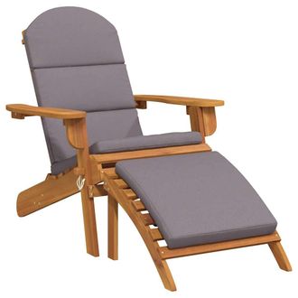 vidaXL Silla De Jard&iacute;n Adirondack Con Reposapi&eacute;s Madera Maciza Acacia Vidaxl