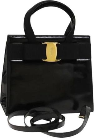 Ferragamo Pre-owned Handbags, female, Black, Size: ONE SIZE Pre-owned Leather Handbag