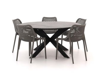 Forza Furniture Forza Ripi/Fidenza &oslash;149cm dining tuinset 6-delig stapelbaar
