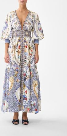 Camilla Shirred Waistband Long Dress in The Pottery Parlour at Nordstrom, Size Xx-Small Au