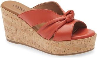 Cordani Dumont Platform Wedge Slide Sandal in Mango Leather at Nordstrom, Size 7.5Us