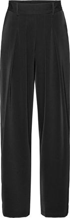 Karmamia Straight Broeken - Dames - Straight fit broeken - Zwart - XL - Leer - Broeken