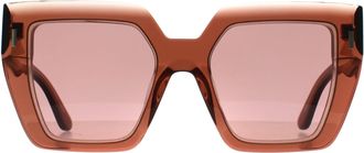 Calvin Klein Square Womens Transparent Dark Brown Burgundy CK23502S - One Size