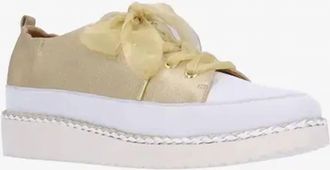 L'Amour Des Pieds Womens Zaina Sneakers In Gold Stardust
