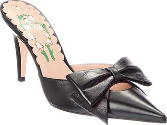 Valentino Vlogo Signature Leather Bow Mule