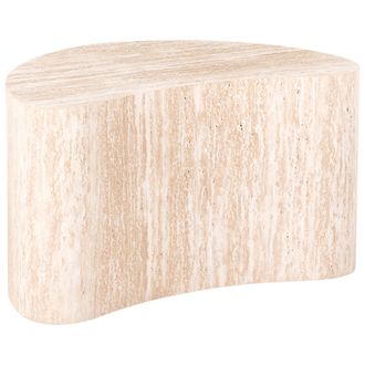 Beliani Mesa Auxiliar Moderna De Mdf Chapa De Papel Con Forma De Ri&ntilde;&oacute;n Sala De Estar Efecto Travertino Bilpa