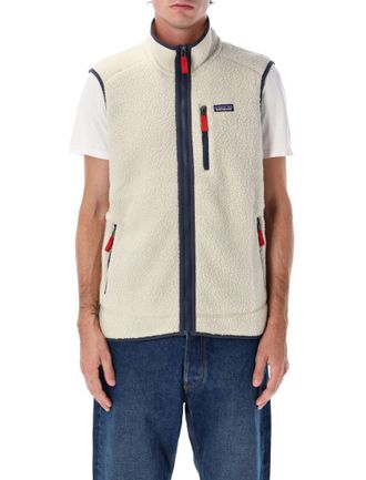 Patagonia Khaki Stand Collar Logo Vest
