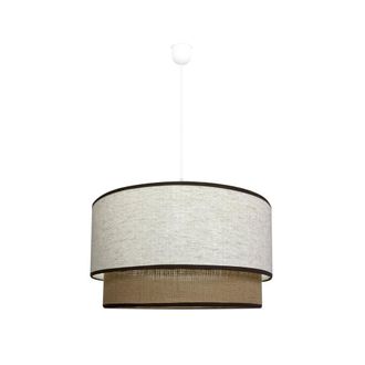 Wonderlamp L&aacute;mpara de techo marr&oacute;n jaspeado estilo natural de lino y saco r&uacute;stico