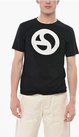 Acne Studios Cotton-Blend Crewneck T-Shirt With Front Logo size L