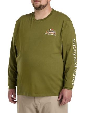 Vineyard Vines Big & Tall Autumn Car Ride Graphic Tee in Camp Olive at Nordstrom, Size 2X Big