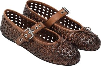Miu Miu Schoenen, Dames, Bruin, 41 EU, Ballerina