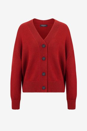 Fabiana Filippi Gekn&ouml;pfter Boxy-Cardigan aus Schurwolle mit V-Ausschnitt