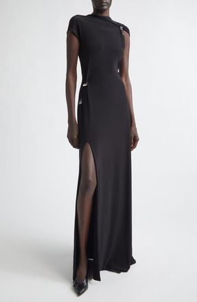GRACE LING Relic Charms Jersey Gown in Black at Nordstrom, Size 4 Us