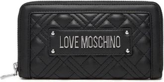 Love Moschino Quilted Ritssluiting Portemonnee - Dames - Portefeuilles - Zwart - ONE Size - Accessoires