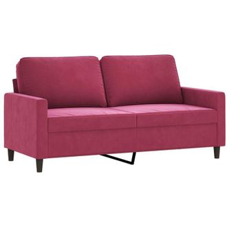 vidaXL Sof&aacute; De 2 Plazas De Terciopelo Rojo Tinto 140 Cm Vidaxl