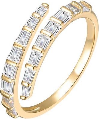Rachel Glauber 14K Plated Cz Bypass Ring