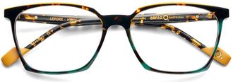 Etnia Barcelona Lepore Tortoiseshell Square Frame Eyeglasses with Amber Accents