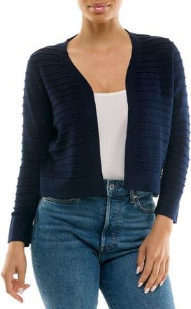 Nina Leonard Ottoman Knit Bolero Cardigan in Navy at Nordstrom Rack, Size X-Large