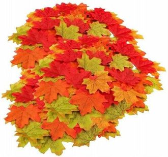OEM Hojas De Arce Artificiales De Oto&ntilde;o, 500 Hojas De Arce Artificiales Diferentes Mezcladas En Colores Oto&ntilde;ales Para Bodas, Acci&oacute;n De Gracias, Eventos Y 