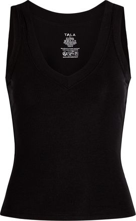 Tala 365 Ribbed V-neck Stretch-modal Vest - Black - S (UK8-10 / S)
