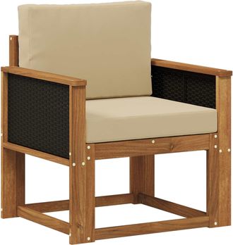 vidaXL Sof&aacute; Intermedio De Exterior Madera De Acacia S&oacute;lida Natural Vidaxl