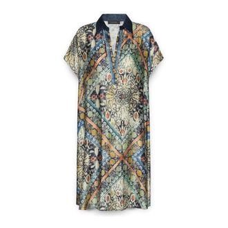 Elena Miro Kleedjes, Dames, Veelkleurig, L/Xl, Etnisch print jurk