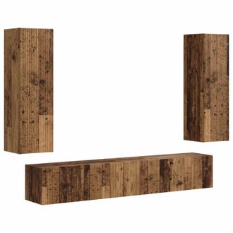 vidaXL Conjunto De Mueble De Tv Montaje En La Pared 3 Pcs Madera Vieja Vidaxl