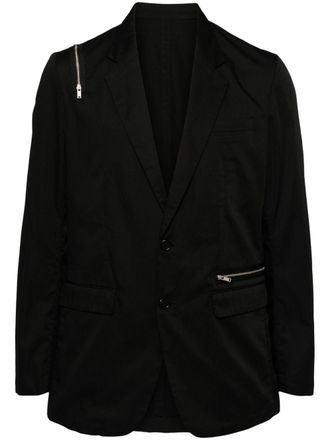 Undercover zip details blazer - men - Polyester/Cotton - 4 - Black