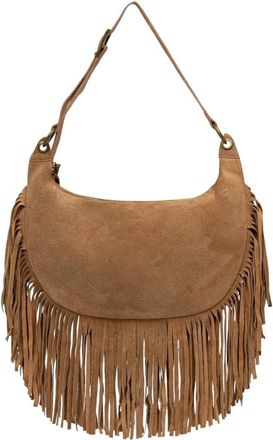 Vicolo Croissant Schoudertas - Dames - Schoudertassen - Beige - ONE Size - Katoen - Tassen