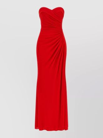 Elie Saab silk-blend strapless draped maxi dress