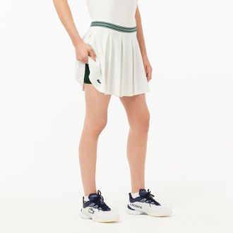 Lacoste Womens Piqué Tennis Skirt in White - Size 12 UK