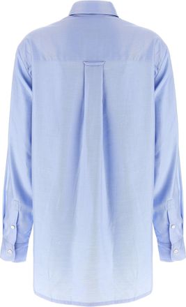 Brioni Womens Blue Cotton Blouse