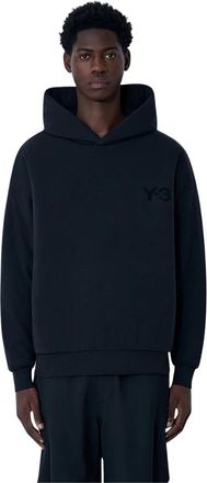 Yohji Yamamoto Logo Motif Hooded Sweatshirt - Heren - Hoodies - Zwart - S - Hoodies & sweatvesten
