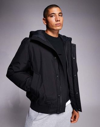 Boss Orange by Hugo Boss Boss Orange - Osis - Giacca bomber imbottita pesante nera con cappuccio-Nero