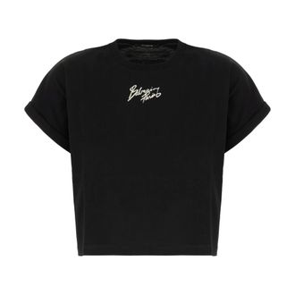 Balmain T-Shirts, female, Black, Size: L T-Shirt
