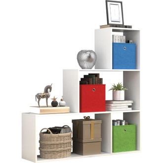 ebuy24 Ebuy24 - vcm Base di legno Scaffale Scaffale Scaffale a Scaffale Scaffale Divider Libreria Dubila m (Bianco)